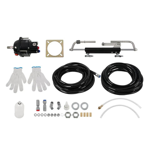 Outboard Hydraulic Steering Kit For 90HP Or Less Boats With Helm Pump And Hydraulic Cylinder Includes Steering Hose array