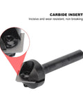 Close-up of Top Shelf V Shape Router Bit With Rock Solid Tungsten Carbide Insert for precise woodwork cuts.
