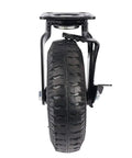 Premium No Sweat 8 Inch Pneumatic Rubber Caster With Side Brake showing tread pattern and mounting plate for heavy duty carts.