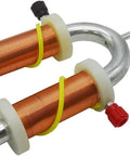 Electromagnetism Teaching Kit For School Labs And Physics Classrooms, copper coils and metal core shown for experiments.