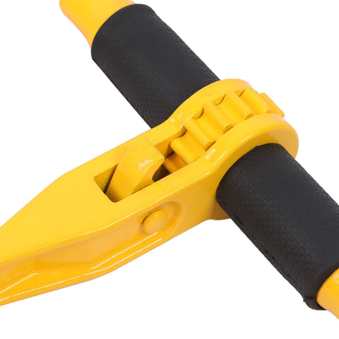 Close-up of handle on Heavy Duty Ratchet Chain Binder With Five Sixteenths Inch Chain 20 Foot Length 7100 Lbs Working Load Limit