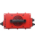 Top view of Beefed-Up 24V 30A Lead-Acid Battery Charger With SB50 Anderson Plug for forklifts, IP65 waterproof, red casing