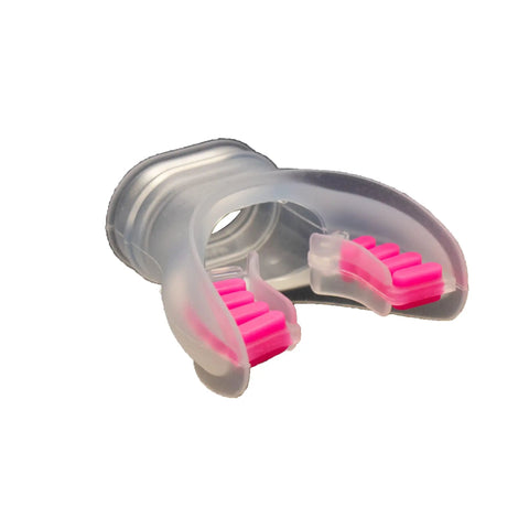 Clear Silicone Snorkel Mouthpiece Replacement For Regulators And Snorkels, Universal Fit, Soft Comfort in pink with secure seal