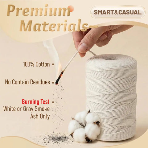 Heavy Duty Cotton Butcher Twine String Two Millimeter 700 Feet Eco Friendly Food Grade Kitchen Twine burning test result