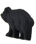 Side view of Rustic Black Bear Drawer Knob, metal, 2 inch wide, part of the Rustic Black Bear Drawer Knobs Set Of 4 Metal Cabinet And Drawer Pulls