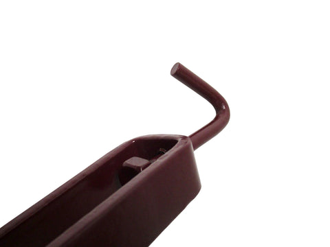 Close-up of maroon Light Duty Lever Binder With J Hook For Tie Down And Cargo Control, 375 Lbs Working Load Limit, heavy-duty steel