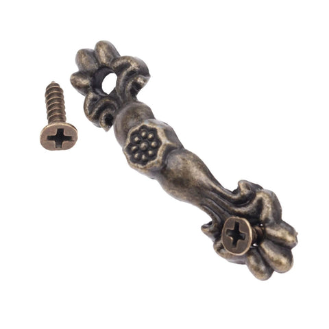 Antique Brass Mini Drawer Pulls Set Of 10 For Jewelry Boxes And Small Cabinets Arch Shape Hardware 1.69 X 0.43 Inches