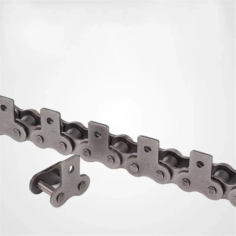 Heavy Duty Industrial Conveyor Roller Chain 1.5 Meter Length Options For 06B 08B 10A And 12A showing roller links and attachment.