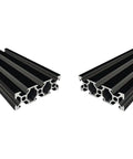 2060 Aluminum Extrusion 500mm Black V Slot 20x60mm, 2 Pack Anodized European Standard Linear Rail Frame For 3D Printers, CNC, Laser Engravers, Built To Last, Automation, Workbenches, DIY Projects, two black aluminum extrusions