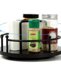 9-Inch Rotating Napkin Holder And Condiment Organizer With 360 Degree Lazy Susan Turntable, holding spices and napkins