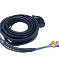 A2 Series servo motor brake cable, 20 m, black with circular multi-pin end and exposed colored wires.