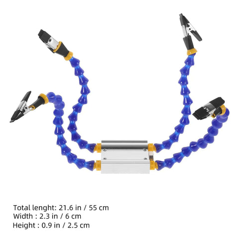 Four Arm Soldering Station With Flexible Joints And Weighted Base Handy PCB Repairing Helping Hands Tool