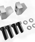 D2 Steel Replacement Jaw Blades For Electric Hydraulic Rebar Cutter 1 Inch To 25mm Quick Cutting High Hardness Precision Fit No Bend Deform Heavy Duty Rebar Snip Parts with mounting hardware placed on white background.