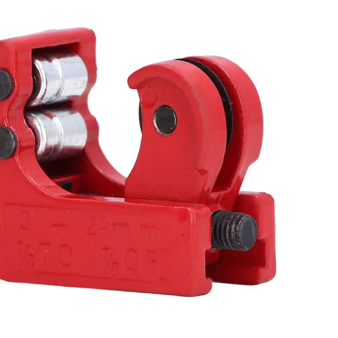 Compact Mini Tubing Cutter Tool, All Steel Alloy Build, Cuts Soft Copper, Brass, And Aluminum 3 Through 22mm, side view