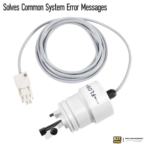 Three In One Tri Sensor Assembly With Attached Cable For AutoPilot Pool Pilot Salt Chlorinator Systems Keeps Salt Level Water Flow And Temperature In Check For Smooth Chlorination And Peak Efficiency. white sensor with cable