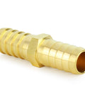 Close-up of Beefy Brass Hose Barb Fittings Three Eighths Inch Barb to Three Eighths Inch Barb Splicer Union Repair Kit
