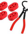 Heavy Duty Carotupy Exhaust Hanger Removal Pliers Plus Two Red Rubber Mounts Cut Rusty Clips Fast With Comfortable Grip For Any Auto Repair Shop Or DIY Mechanic, with four red rubber mounts and black-red 11.7 in pliers