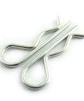 2 Pack Stainless Steel R Clips Hairpin Cotter Pins For Quick Securement M5x100 Zinc Coated For Outdoor And Indoor Use.