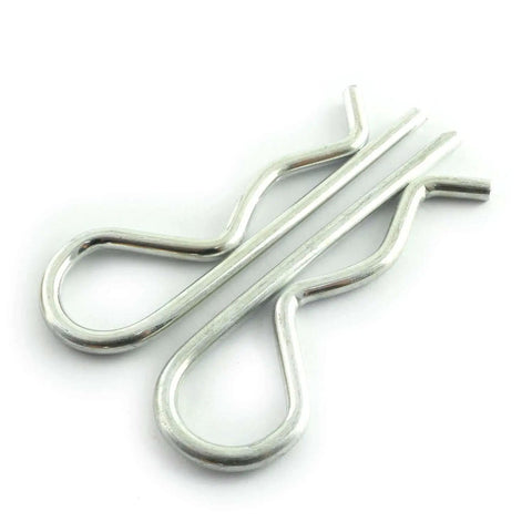 2 Pack Stainless Steel R Clips Hairpin Cotter Pins For Quick Securement M5x100 Zinc Coated For Outdoor And Indoor Use.