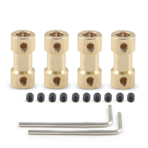 Flexible Shaft Coupler 2mm to 3mm 4 Pack Brass Motor Couplers With Screws And Allen Keys Built To Last High Hardness Shaft Adapters For DIY Projects And Stepper Or Servo Motors, brass couplers with screws and Allen keys