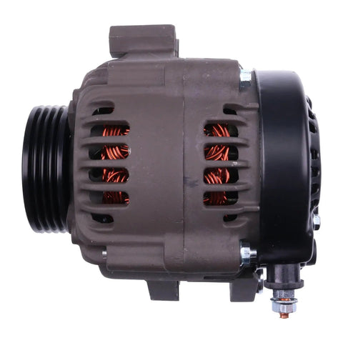 Side view of 12V Replacement Alternator For Mercury Marine Outboards 150 HP 2012 On With 64mm OD 4 Groove Pulley