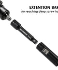 3/8 Inch Drive Deep Impact Socket Set 6-Point 49 Piece SAE And Metric Sizes shown with extension bar in use.
