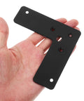 Heavy Duty L Shape Stainless Steel Corner Brackets Set Of 10 With Smooth Edges For Frames And Windows, held in hand