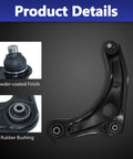 4 Piece Front Suspension Lower Control Arm Kit With Ball Joint And Stabilizer Sway Bar Link Replacement For Nissan Versa Versa Note Micra 2012 to 2019 2014 to 2019 2015 to 2019 powder-coated arm with rubber bushing