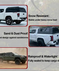 Hard Shell Truck Cap Camper Topper With Locking T Handle Security under different weather conditions on pickup truck.