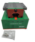 Self Aligning Linear Guide Rail And Carriage HGW30 Series For CNC Machines And 3D Printers, shown with HGW30 block on box