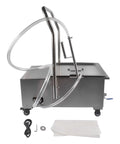 Heavy Duty Mobile Fryer Filter Machine 38L Commercial Oil Filtration System Removes Grease And Impurities For Restaurant Deep Frying stainless steel mobile unit with hoses and handle.