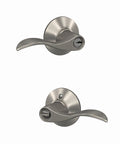 Accent Door Lever With Keyed Entry Lock In Satin Nickel, Easy Install Self Aligning Screws, Front Door Security Upgrade