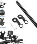 11.81 Inch Aluminum Bike Handlebar Extender Mount Bar Riser for 0.875 to 1.26 Inch Bars with bell, pedometer, and phone holder