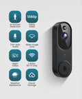 Wireless WiFi Video Doorbell With Two Way Audio, AI Motion Detection, Night Vision, Cloud Storage, And 2.4G WiFi Only installed view