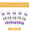 LKHRIPMA 50 Pack Purple Heat Shrink Solder Seal Wire Connectors For AWG14 to 12 Gauge Electrical Butt Terminals Splice Kit That Holds Great, 50pcs