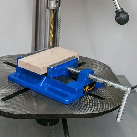 3 Inch Heavy Duty Drill Press Vise Portable Bench Clamp With Slotted Base And Serrated Steel Jaws on drill press holding wood