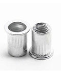 Solid Flat Head Threaded Insert Nuts Assorted Screw Rivet Pack Range M3 To M10 Durable Zinc Plated Steel with knurled body