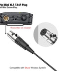 4-pin Mini XLR TA4F plug for Pro Unidirectional Cardioid Lavalier Microphone For Interviews, Stage And Studio Use, Compact Clipon Lapel Mic Delivers Crisp, Zero Latency Audio On Indoor Or Outdoor Sets With Mini XLR TA4F Plug For All Day Wear