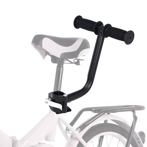 Kids Bike Handrail And Rear Seat Armrest For Child Carrier, sturdy aluminum alloy handlebar with soft rubber grip on bicycle