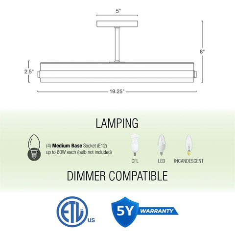 Diagram of the Open Farmhouse Ring Ceiling Light With Distressed Driftwood Wood Finish And Oil Rubbed Bronze Accents, dimmer compatible