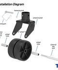 Installation diagram of 2000 Lb Dual 6 Inch Trailer Jack Swivel Caster With Pin For 2 Inch Tubes Wheel Replacement.