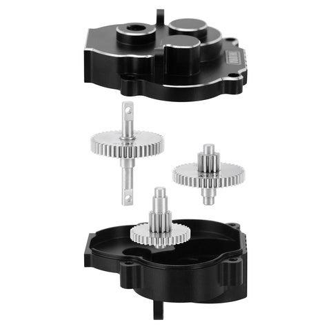 Exploded view of Stainless Steel Transmission Gear Set 40.3 To 1 Low Range For TRX4M 1 By 18 RC Crawler Upgrade CNC Machined