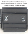 Reinforced load board with swivel casters, strong load capacity for Heavy Duty Electric Stair Climbing Trolley With 1200W Motor.