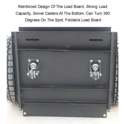 Reinforced load board with swivel casters, strong load capacity for Heavy Duty Electric Stair Climbing Trolley With 1200W Motor.
