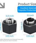 Router Collet Chuck And Nut Set Including One Half Inch And One Quarter Inch Collets Twelve Point Seven Millimeter And Six Point Three Five Millimeter