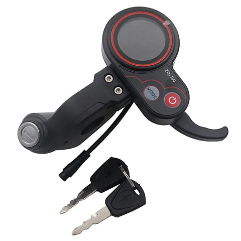 LCD Display Throttle Meter With 6PIN Switch And Electric Door Lock Key For Electric Scooter Dashboard Accessories Black Plug N Play Durable Weatherproof Design Universal Fit Easy Upgrade For Most Electric Scooters