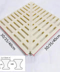 Heavy Duty Right Angle Pool Drain Grate Set Of Two, 90 Degree Corner Bath Floor Drain Cover, 30/35/40cm size, ABS plastic design.