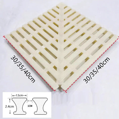Heavy Duty Right Angle Pool Drain Grate Set Of Two, 90 Degree Corner Bath Floor Drain Cover, 30/35/40cm size, ABS plastic design.