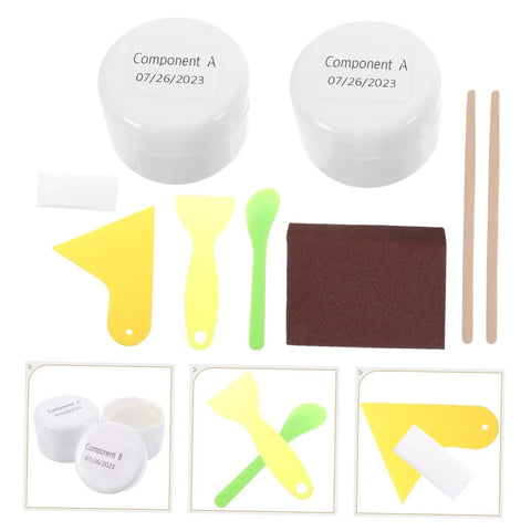 Porcelain Tub Tile Sink Repair Kit DIY Friendly Easy to Use Fiberglass Refinishing for Quick Repairs components and tools