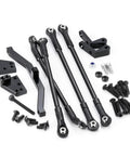 Aluminum Alloy 4 Link Kit Rear Axle With Panhard Bar Upgrade For 1/10 TF2 Trail Finder 2 RC Crawler Car, black parts and screws
